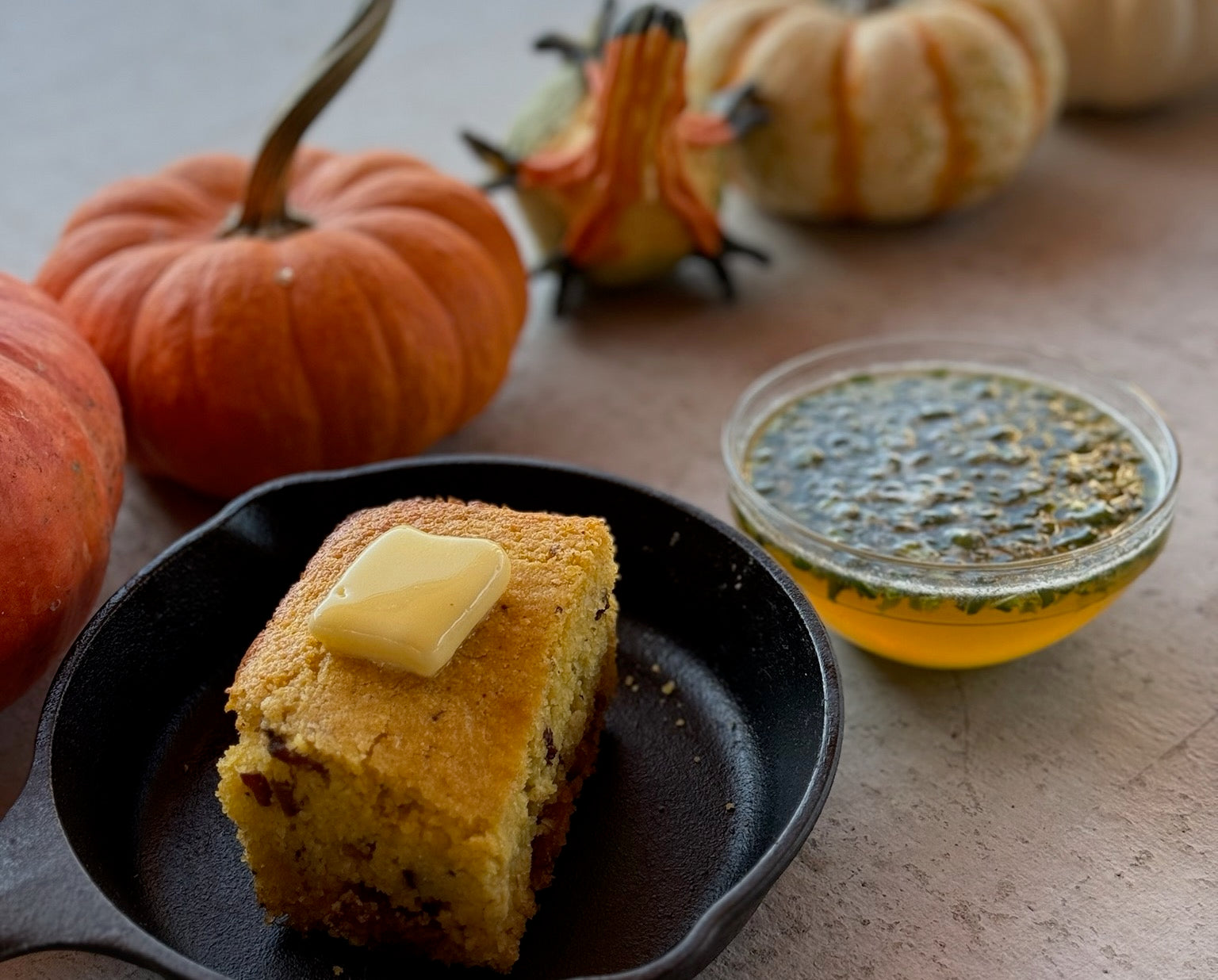 Tender Belly Bacon Cornbread and Jalapeño Honey